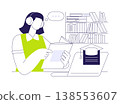 Study in a library isolated cartoon vector illustrations. Study in a library isolated cartoon vector illustrations. 138553607