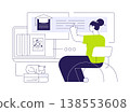 Distance learning isolated cartoon vector illustrations. Distance learning isolated cartoon vector illustrations. 138553608