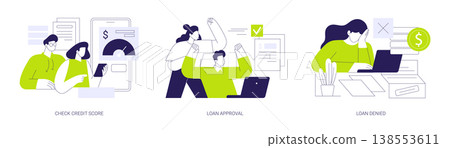 Bank loan service isolated cartoon vector illustrations se 138553611