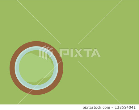 綠茶（抹茶）——俯視圖——圖片——插圖 138554041