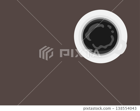 Hot coffee (black) - overhead view - illustration Hot coffee (black) - overhead view - illustration 138554043