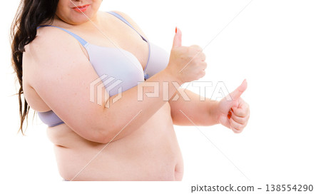 Big woman in bra, body positive. Big woman in bra, body positive. 138554290