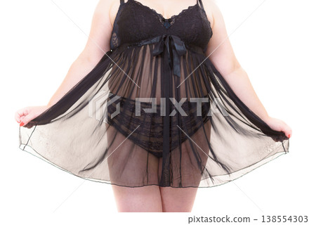 Woman plus size in lace lingerie babydoll Woman plus size in lace lingerie babydoll 138554303