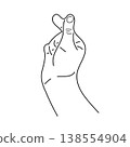 Hand gesture, finger snap, hand drawn 138554904