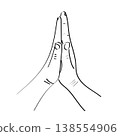 Praying hands, prayer or namaste, folded hands meditation gesture 138554906