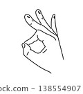 OK hand sign gesture, positive approval symbol, vector illustration isolated. 138554907