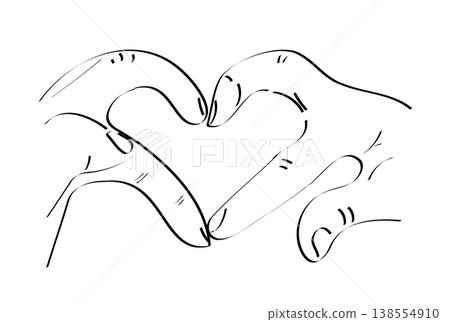 Heart hands gesture minimalist line art vector illustration Heart hands gesture minimalist line art vector illustration 138554910