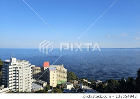 Coastal cityscape in Atami, Japan, overlooking the sea Coastal cityscape in Atami, Japan, overlooking the sea 138554948