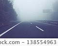 Roads where visibility is poor due to fog 138554963