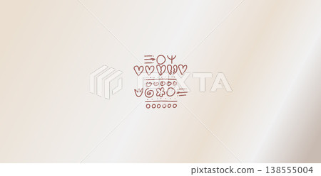 Beige gradient shine with nacre and neutral soft background with doodle. Neutral gradation with folk vector in brown with heart hand drawn scribble. Micrographic label for cosmetic packaging nude bg Beige gradient shine with nacre and neutral soft background with doodle. Neutral gradation with folk vector in brown with heart hand drawn scribble. Micrographic label for cosmetic packaging nude bg 138555004