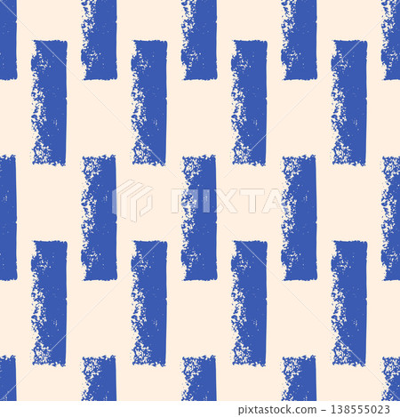 Thick blue lines seamless pattern. Surface pattern design geometric handmade short vertical bricks motif. Hand drawn mini streaks texture. Vector repeat background illustration Thick blue lines seamless pattern. Surface pattern design geometric handmade short vertical bricks motif. Hand drawn mini streaks texture. Vector repeat background illustration 138555023
