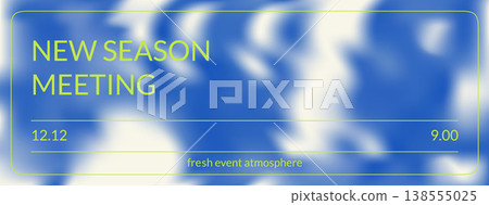 Blue presentation gradient blur background with liquid business template. Calm gradation of white and navy with soft blue organic mesh texture. Abstract vector with gradation in dreamy clouds tones 138555025