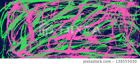 Abstract paint brush stroke background. Rough green and pink neon angular brush textures, dynamic stroke patterns, and graphic spray effects with punk grunge aesthetic. Vector urban street colors bg Abstract paint brush stroke background. Rough green and pink neon angular brush textures, dynamic stroke patterns, and graphic spray effects with punk grunge aesthetic. Vector urban street colors bg 138555030