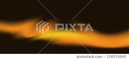 Dark grainy background with abstract golden light irregular lines. Black or brown backdrop with smooth orange fire gradation spots. Blur textured gradient with leak with noise. Vector grain background 138555043