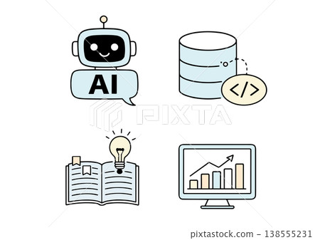 AI and Data Science Illustration Set 138555231