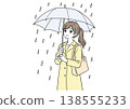 A woman smiling on a rainy day 138555233
