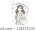 A smiling woman holding an umbrella 138555235