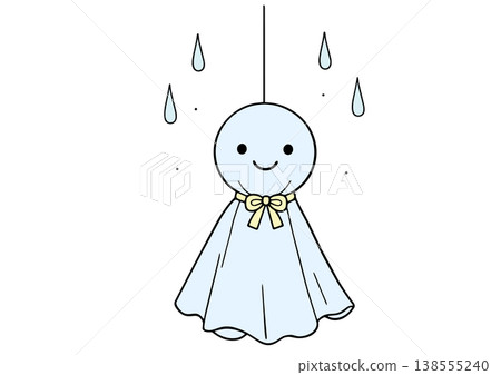 Cute illustration of Teru Teru Bouzu Cute illustration of Teru Teru Bouzu 138555240