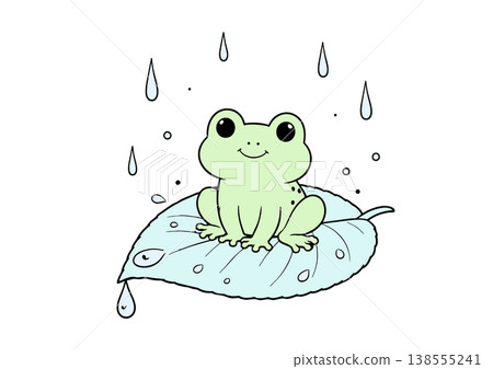 樹葉上的青蛙和雨 樹葉上的青蛙和雨 138555241