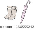 Illustration of rain boots and umbrella 138555242