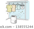 Indoor laundry drying scene 138555244