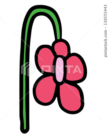 Hand drawn illustration of pink flower cartoon for floral print, sticker, nature, garden, spring, summer, plants, tree, blossom, blooming, home backyard, picnic, park, outdoors, home, house Hand drawn illustration of pink flower cartoon for floral print, sticker, nature, garden, spring, summer, plants, tree, blossom, blooming, home backyard, picnic, park, outdoors, home, house 138555443