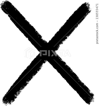 Paint-style cross icon, thick black cross, vector. Paint-style cross icon, thick black cross, vector. 138555471