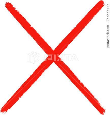 Paint-style cross icon, red cross, vector. 138555476