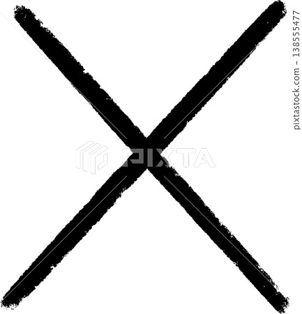 Paint-style cross icon, black cross, vector. Paint-style cross icon, black cross, vector. 138555477