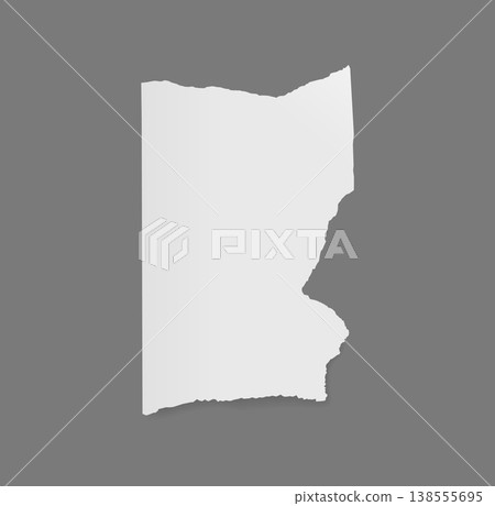 Paper rip with torn edges, sheet split or white note scrap shred, realistic isolated vector. Torn paper piece or page strip tear fragment with grunge ripped edges texture for sticky note or post Paper rip with torn edges, sheet split or white note scrap shred, realistic isolated vector. Torn paper piece or page strip tear fragment with grunge ripped edges texture for sticky note or post 138555695