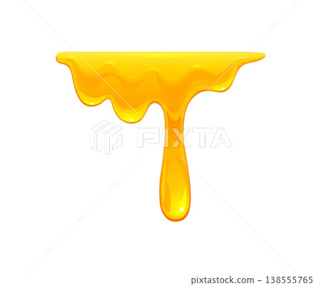 Honey drips or syrup melt of yellow liquid dessert dripping drops, vector cartoon leaking candy. Honey drips or yellow syrup melt, golden oil with liquid jelly or caramel glaze flow for food texture Honey drips or syrup melt of yellow liquid dessert dripping drops, vector cartoon leaking candy. Honey drips or yellow syrup melt, golden oil with liquid jelly or caramel glaze flow for food texture 138555765