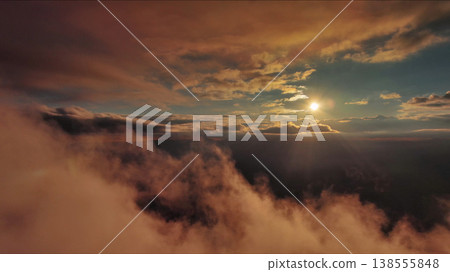 Aerial view of orange fluffy cloud in sky Aerial view of orange fluffy cloud in sky 138555848