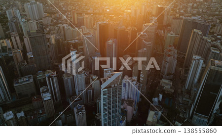 Makati district and Manila city aerial 138555860