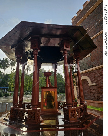 Andaman and Nicobar Islands, 29th May 2024 The eternal Martyrs' Flame memorial at the Cellular Jail in Port Blair, honoring freedom fighters of the Indian independence movement. 138555978