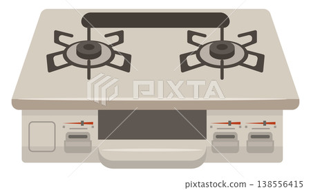 Image illustration of a gas stove viewed from the front. Image illustration of a gas stove viewed from the front. 138556415