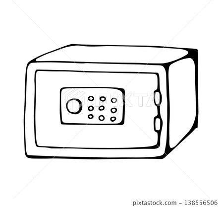 Safe vault doodle icon security finance protection banking hand drawn illustration Safe vault doodle icon security finance protection banking hand drawn illustration 138556506