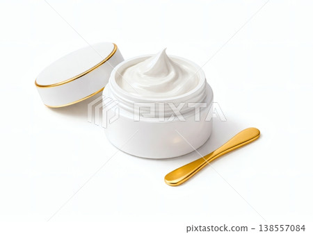 Cosmetic ingredients in a jar with a melting texture. Cosmetic ingredients in a jar with a melting texture. 138557084