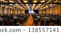Blurred Photo of a Large Conference Hall with Audience 138557141