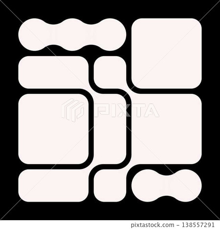 Vector Bento Grid Poster With Simple Rectangles, Squares, Rounded Tiles And Blobs. Minimal Y2K-Inspired Layout For Modern Graphic Design. Vector Bento Grid Poster With Simple Rectangles, Squares, Rounded Tiles And Blobs. Minimal Y2K-Inspired Layout For Modern Graphic Design. 138557291