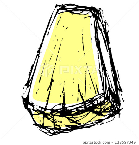 Hand drawn pineapple piece ring fruit illustration sketch clipart vector 138557349