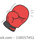 Red boxing glove doodle icon 138557452