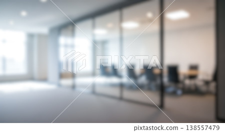 defocused blurred background of modern corporate office meeting room interior with glass walls empty long wooden table and black chairs bright sunlight defocused blurred background of modern corporate office meeting room interior with glass walls empty long wooden table and black chairs bright sunlight 138557479