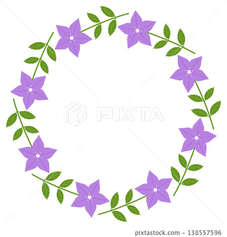 Circular frame of bellflowers Circular frame of bellflowers 138557596