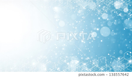 abstract blue technology background futuristic hexagon pattern glowing particles connecting dots network lines digital science communication innovation concept cyberspace copy space design abstract blue technology background futuristic hexagon pattern glowing particles connecting dots network lines digital science communication innovation concept cyberspace copy space design 138557642