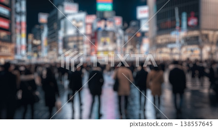 blurred abstract background crowded city street night heavy pedestrian traffic bright neon illuminated billboards modern urban lifestyle metropolis rush hour concept dark tone blurred abstract background crowded city street night heavy pedestrian traffic bright neon illuminated billboards modern urban lifestyle metropolis rush hour concept dark tone 138557645