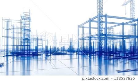 modern architecture building construction site wireframe blueprint abstract digital 3d rendering industrial engineering development planning project corporate real estate concept background modern architecture building construction site wireframe blueprint abstract digital 3d rendering industrial engineering development planning project corporate real estate concept background 138557650
