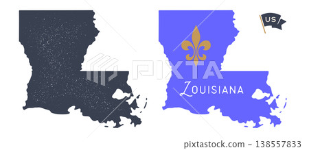 Louisiana state map USA alligator logo Louisiana state map USA alligator logo 138557833