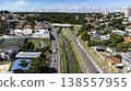 Aerial view of city limit between urban area and forest in Goiania 138557955