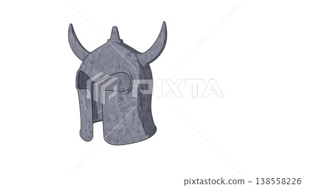 3D illustration of a Viking helmet (back view) 138558226