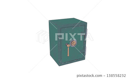 綠色保險箱的3D插圖 138558232